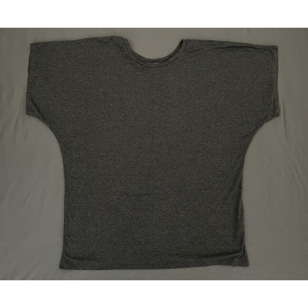 Thanth Womens Loose Fit‎ Classic Tunic Gray Stretchy Top Shirt Plus Size 4XL
